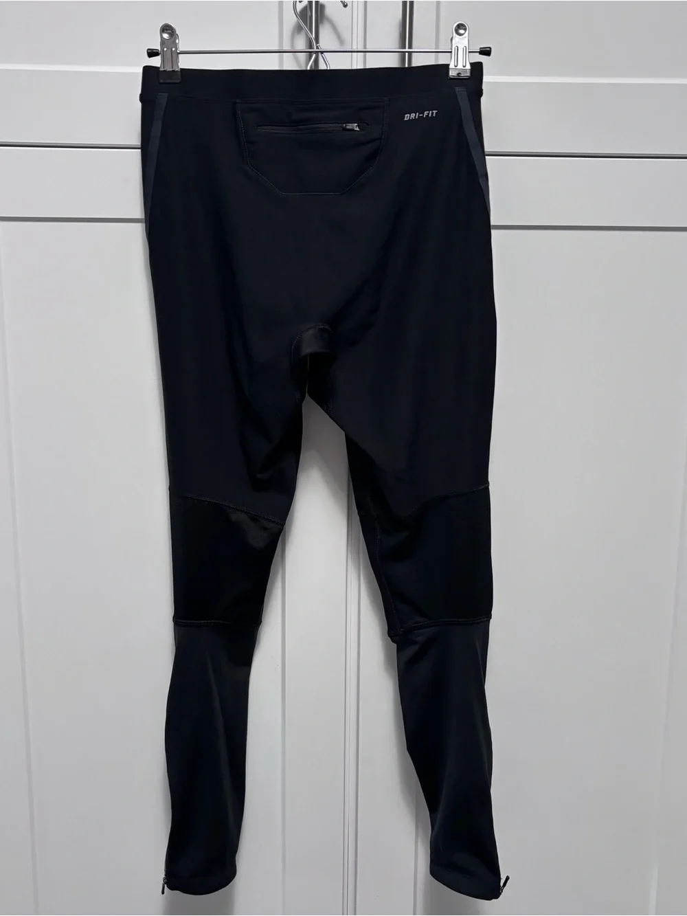 Nike Women Large Running Dri Fit Black Reflective Athletic Tights Tie Waist EUC